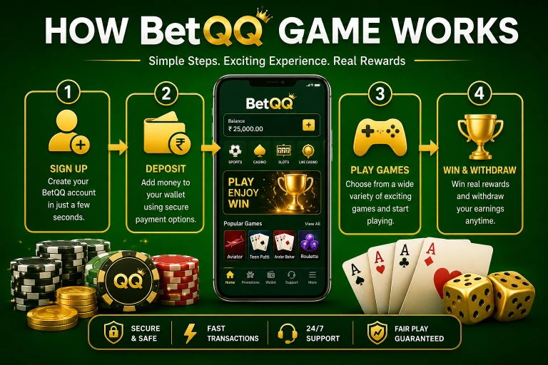 Happy Pakistani user showing BetQQ Game lottery app win with cash balance and bonus rewards on phone screen