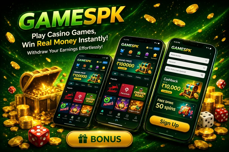 GAMESPK Game mobile interface Pakistan